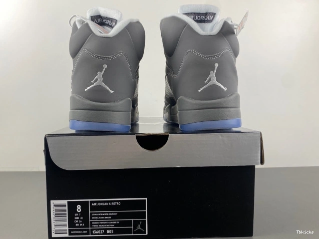 Reps TBK 136027-005 Jordan Wolf Retro 5 Air Grey 0704